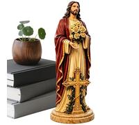 Genérico Estatua De María con Luz Solar | Escultura Decorativa en Resina con Flor Iluminada con Luz LED - Decoración Virgen María - para Jardín, Patio Trasero, Terraza, Balcón, Patio Interior y