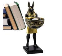 Generico Estatua de perro | Luxurious Carved Ornament Design | Egyptian Decorative Standing Animal Sculptures with Bowl for Living Room Bedroom Shelf Table Study Nursery Bedside Display Shelves