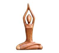 Generico Estatua de yoga, estatuas de yoga para decoración del hogar, escultura de madera, decoración hecha a mano con estatua de jardín de meditación, de mesa de salón para mujeres para
