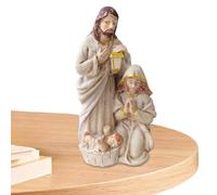 Genérico Estatua del Belén - Escenas de mesa de Natividad | Escenas de mesa de Natividad esculpidas, figura católica de la estatua de la Sagrada Familia, adorno de decoración del hogar