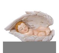 Genérico Estatua del Nacimiento,Decoración Religiosa Escultórica | Niño Durmiendo en Alas de Ángel de Resina para Vitrina Escritorio Mesilla Estantería Alfeizar