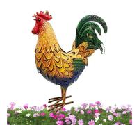 Genérico Estatua jardín Pollo - Escultura Grande Gallo Metal, Arte Colorido Patio Resistente a la Intemperie, decoración caprichosa de la Granja | Decorativo para césped al Aire libr