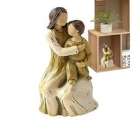 Genérico Estatua Madre Hijo - Artesanía de resina, superficies pulidas lisas, diseño decorativo compacto, | Escultura ornamental para el hogar, exhibición familiar, regalo, decoración artística a coll