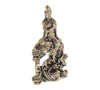Genérico Estatua Vintage de Guan Yin de Latón Antiguo, Figura Budista de Meditación y Compasión para Decoración de Estanterías y Espacios Zen, Adorno Coleccionable de Feng Shui para Hogar