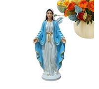 Genérico Estatua Virgen María - Figura Religiosa para Oratorio | Porcelana Fina con Manto Azul, Escultura Bendita para Iglesia, Recordatorio Sagrado Altar, Católico para Catedral