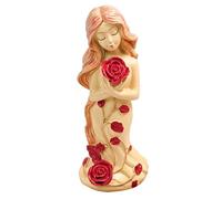 Generico Estatuas chica, escultura de niña con una rosa - linda figurita decoración para el hogar de cumpleaños peras que contiene es a la casa femenina para el de la biblioteca de presentación