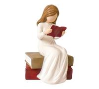 Generico Estatuas de ángeles - Escultura de resina para lectura y recuerdo | Figurita de ángel que lee | para bibliotecas mujeres lectoras graduadas librería escritorio mesita de noche vacaciones