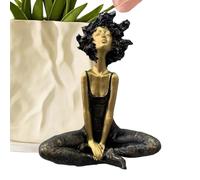 Genérico Estatuas Decorativas De Niña - Figurillas Coleccionables Niña Afro Decoración De Mesa Étnica,Obra De Arte En Resina para Dormitorio Salón Estudio Estantería Residencia Apartamento Hotel