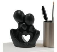 Generico Estatuas para el hogar | Figura familiar con corazón hecha a mano de resina - Decoración moderna para salón librería estantería TV Acción de Gracias Navidad