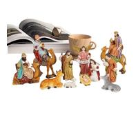 Genérico Estatuas Sagrada Familia - 11 Piezas Belén Navideño Figuras Religiosas Decoración - Nacimiento de Jesús Figuritas Cristianas Resina para Mesita Noche Espacio Meditación Vitrina