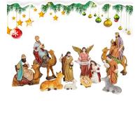 Genérico Estatuas Sagrada Familia,11 Piezas Belén Navideño Figuras Religiosas Decoración | Nacimiento de Jesús Figuritas Cristianas Resina para Mesita Noche Espacio Meditación Vitrina