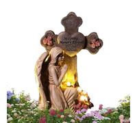 Genérico Estatuilla De Ángel - Escultura de Ángel Rezando para Exteriores | Decoración De Resina para Cementerio Y Tumbas En Navidad Y Semana Santa