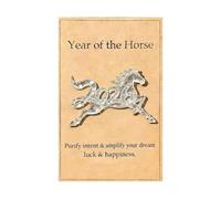 Genérico Estatuilla de Caballo | 2026 Decoración de Escritorio de la Suerte con Tarjeta | Figuras De Caballo para Decoración con Tarjeta | para Adultos Niños Mujeres Hogar Oficina Dormitorio de