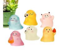 Genérico Estatuilla De Fantasma | Decoración De Mesa para Halloween con Fantasma Adorable,6 Piezas De Figura De Resina Luminosa para Lugar De Trabajo Estantería Dormitorio Hogar Escritorio Guardería