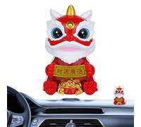 Genérico estatuilla del león Chino, Estatua del león Chino - Decoración de la Suerte Solar para el Coche - clásicos de con energía Solar, Figura Decorativa temblorosa para salpicadero de Coche
