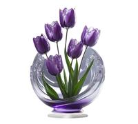 Generico Estatuilla Floral - Centro de mesa de acrílico 2D, para exhibición de escritorio, acento estilo ramo | Elegante recuerdo de flores decorativas para armario, salón, dormitorio de,