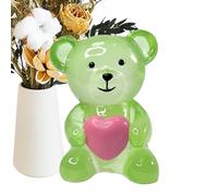 Genérico Estatuillas De Osos,Estatuilla De Resina De Animal Pequeño con Corazón,Decoración de Mesa de Oso Adorable | para Hogar Escritorio Estante Dormitorio Estudio Interior Exterior Mesa