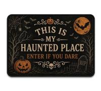 Genérico Este es mi Lugar Encantado: Felpudo Enter If You Dare Halloween, Alfombra de Bienvenida Espeluznante para la Puerta de Entrada, Alfombra Decorativa Vintage Antideslizante para la Entrada (L)