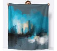 Genérico Estilo Grunge Manta para Sofá Abstracto Edificios de La Ciudad Manta para Cama Suave, Franela Polar Cálida para niñas y niños - Acogedora y Ligera para Todas Estaciones, 180 x 200 cm