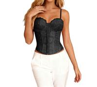 Genérico Estilo Real Bustier Mujeres con Seda, Cinturón Moldeador Elegante, Steampunk Shapewear Gótico Moldeo Corporal Corsé con Mangas Sin Huesos Ocasiones