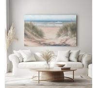 Genérico Estilo Retro Decorativos Cuadro Playa Y Pradera Moderno Cuadro Lienzo Para Salón Dormitorio Comedor Oficina Decoración Pared 160 x 80 cm Sin Marco Decorativos Cuadro