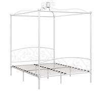 Genérico Estructura de Cama con Dosel Metal Blanco 160x200 cm,Camas y Accesorios,Camas y somieres-284472
