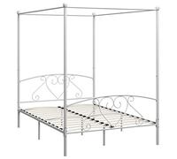 Genérico Estructura de Cama con Dosel Metal Blanco 160x200 cm,Camas y Accesorios,Camas y somieres-284430