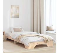 Genérico Estructura de Cama Madera de Pino Macizo 197 x 82 x 17 cm,Mobiliario,Camas y Accesorios,Camas y somieres,Marrón,14.4 KG,872887
