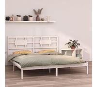 Genérico Estructura de Cama Madera Maciza Blanco Supe King 180x200 cm,Mobiliario,Camas y Accesorios,Camas y somieres-3105681