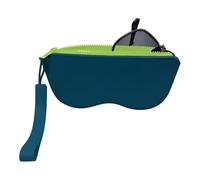 Genérico Estuche de Gafas Blando - Funda de Silicona para Gafas - Organizador para Gafas con Cremallera y Correa para Transporte Diario, Deportes, Viaje, Playa, Vacaciones y Pesca, verde oscuro, Se
