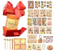 Genérico Estuche de Lápices Bonito,Set de Accesorios de Papelería Capibara,Estuche de Capibara con Accesorios - para Estudiantes Niñas Jóvenes Preescolares Regalo