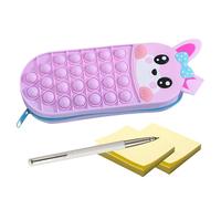 Genérico Estuche De Lápices Lindo | Cartuchera Escolar De Animales De Dibujos Animados,Bolsa Organizadora De Bolígrafos De Silicona, Accesorios Escolares para Alumnas Y Alumnos