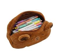 Genérico Estuche De Lápices - Peluche 12 × 6 Cm, De Lápices Capybara con Cremallera | Estuche Suave Marrón con Superficie Acolchada Y Cremallera Esponjosa | para Niños, Estudiantes, Útiles Escolares,