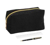 Genérico Estuche De Pana De Color Liso-18×10.5cm, Organizador Cosméticos, con Cremallera Hebilla Metálica.Grande Capacidad, Organizador Papelería Estudiantes, para Papelería Cosméticos Productos
