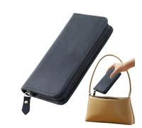 Generico Estuche de piel para bolígrafos y lápices | Bolso organizador vintage con 3 compartimentos, bolsillo para portalápices - para oficina, escuela, estudio, dibujo, diario, bocetos, viajes, casa