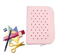 Generico Estuche impermeable, portalápices con agujeros impermeables con gran capacidad - Estuche portátil para casa, escuela, aula, bonito portalápices para el lugar de trabajo, Grande Rosa Puro