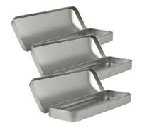 Genérico Estuche para Lápices de Hojalata Rectangular 3 Unidades 160X54X20 MM Organizador Multifuncional Portátil para Estudiantes y Oficina Almacenamiento de Bolígrafos y Lápices