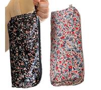 Genérico Estuche para Lápices De Pana | 2 Piezas Neceser De Pana con Bordado Floral 3D - Organizador Bordado Floral 3D para Colegio Adolescentes Niños Universitarios Maquillaje Viaje Niñas Chicos