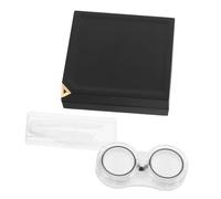 Genérico Estuche para Lentes de Contacto de Viaje Negro Mate, Compacto y Portátil con Sello de Humedad, Compartimentos Dobles para Protección y Almacenamiento Seguro de Lentillas