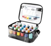 Genérico Estuche para Pinturas | Bolsa Para Suministros De Arte | Contenedor Transparente Portátil para Tintas Pintura al Óleo Manualidades Modelos Aerografía 24 Botellas de 60 ml