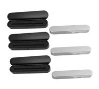 Genérico Estuche Rectangular Metálico para Lápices Set de 6 Unidades 3 Plateados Forro y 3 Negros Forro Organizador Pequeño para Bolígrafos y Material Escolar Estuche Portátil para