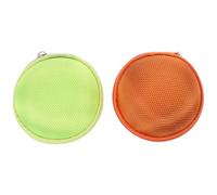 Genérico Estuche Redondo Portátil para Aceites Esenciales 7 Compartimentos 1-2Ml Bolsa Organizadora EVA Resistente al Desgaste Pack 2 Unidades Verde Claro y Naranja para Viaje y Uso