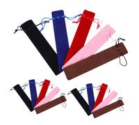 Genérico Estuches para Bolígrafos Irrompibles Cordón 15 Piezas Multicolor Café Azul Rosa Doble Cara Forro Grueso de Felpa Bolsas para Guardar Bolígrafos para Oficina y