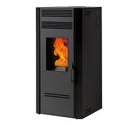 Generico Estufa de Pellets Bio G 80 7,7 kW con Brasero de Hierro Fundido, Color Negro