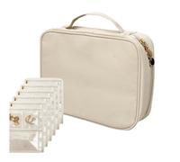 Genérico Étui De Voyage Organiseur Pour Bijou- 20x25x8 Cm Pochette Portable Avec Compartiments Individuels | Organisateur De Voyage Pour Bijoux | Femmes Adolescentes Boucles D'oreilles Mariage