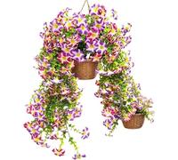 Genérico Eucalyptus and Morning Glory Outdoor Artificial Silk Flowers - UV Resistant Realistic Faux Plants | Wall Hanging Decoration | 56g Silk Vine for Home Garden Patio Courtyard Wedding Ornament