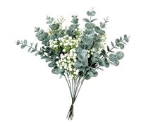 Genérico Eucalyptus Stems,Faux Leaves | Fake Greenery Centerpiece for Wreath Wedding Spring Easter Farmhouse Home Decoration Floral Bouquets, 13.15 Inches