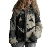 Genérico Everswear Halloween Sweater, Halloween Sweaters for Women, Spooky Face Patchwork Pumpkin Sweatshirt, Machine Washable (Q,3XL)
