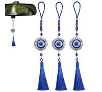 Generico Evil Eye Car Ornament - Blue Good Luck Tassel Charm, Protection Vehicle Decor, Symbolic Spiritual Hanging, Artistic Ward | Decorative Fortune for Home Office Bedroom