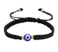 Genérico Evil Eye Jewelry, Braidedd Bracelet, Couple Jewelry | Hand-Woven Glazed Three-Sided Design, Adjustable Jewelry for Couples, Women and Men, Daily Wear and Gifting